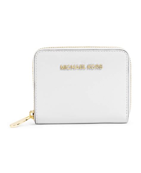 michael kors optic white jet set wallet|white mk wallet.